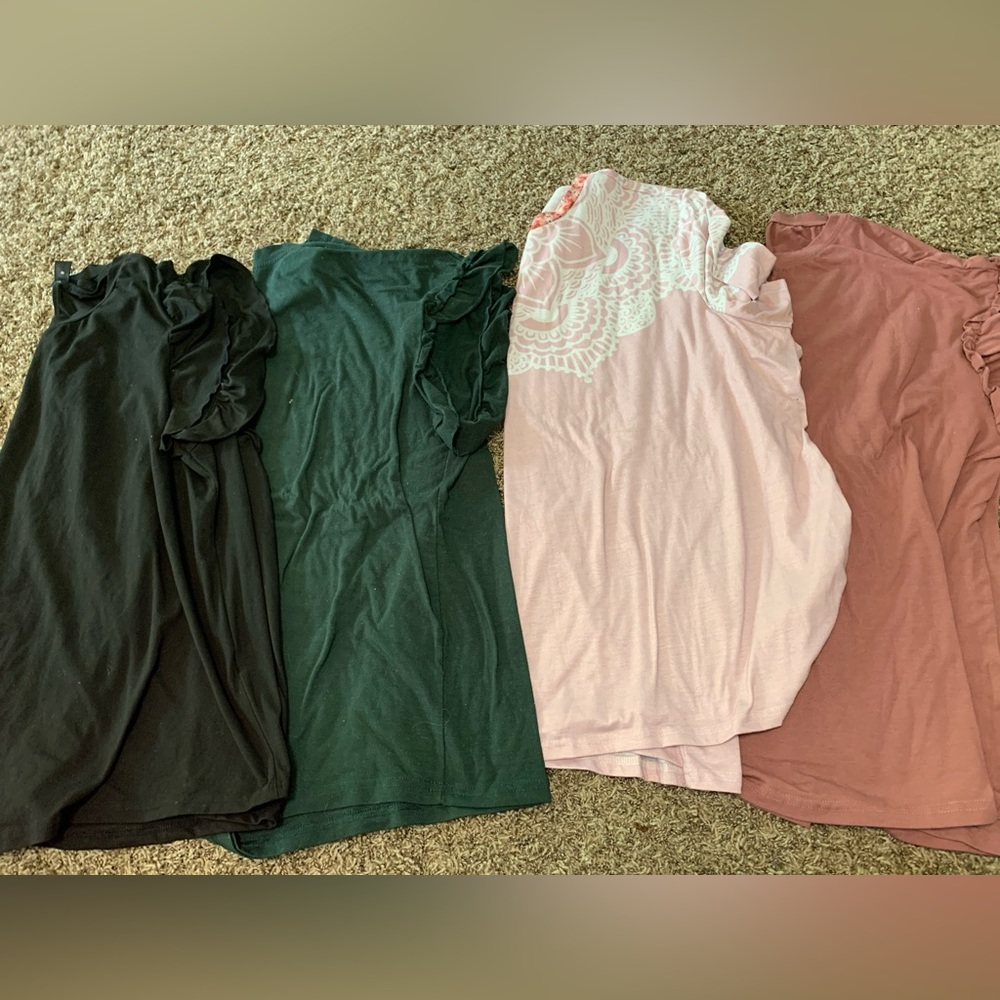 Women's Plus size Short Sleeve Ruffle Sleeve Tops- SHEIN 4X